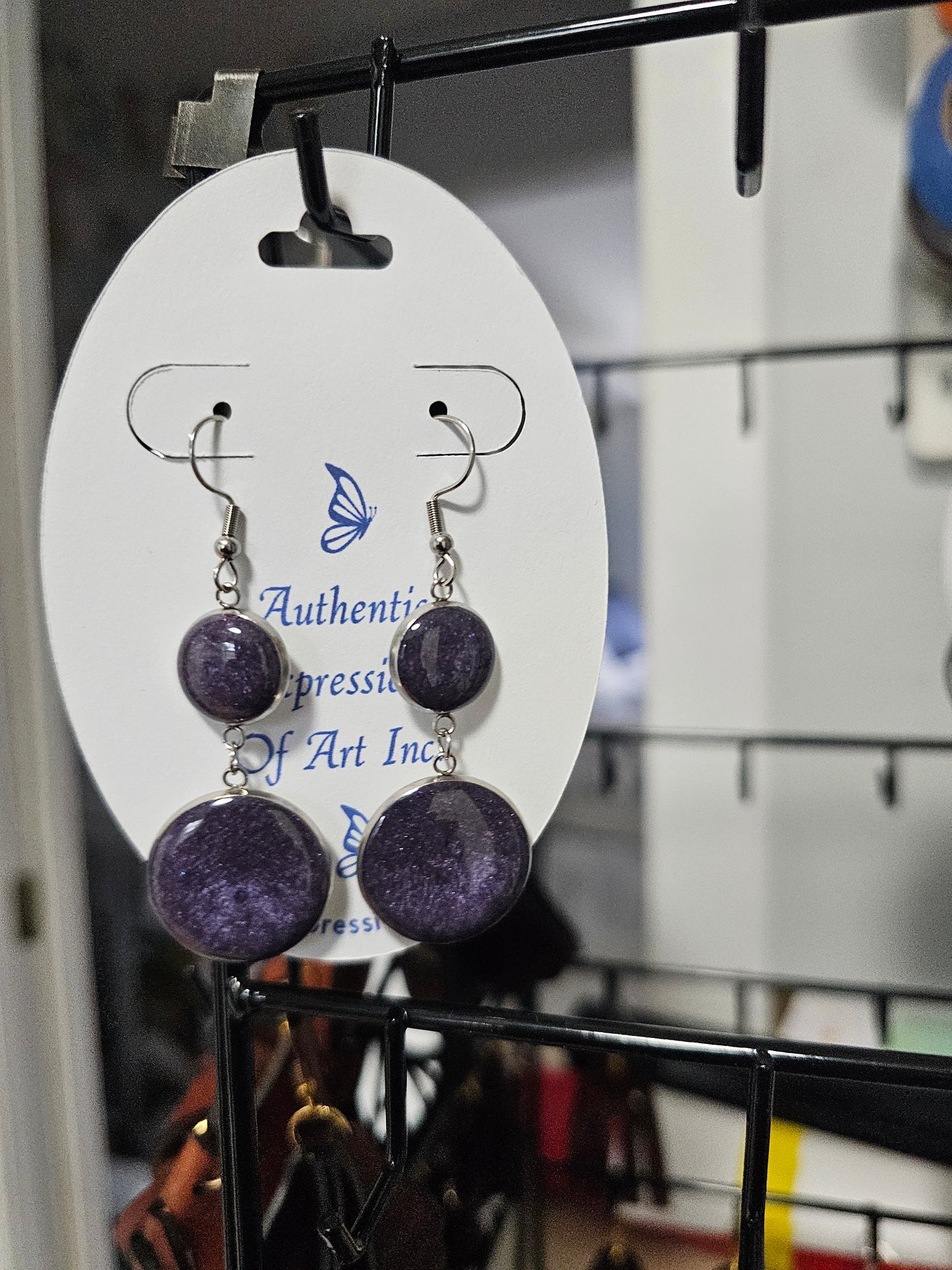 Earring and Necklace Set - Purple