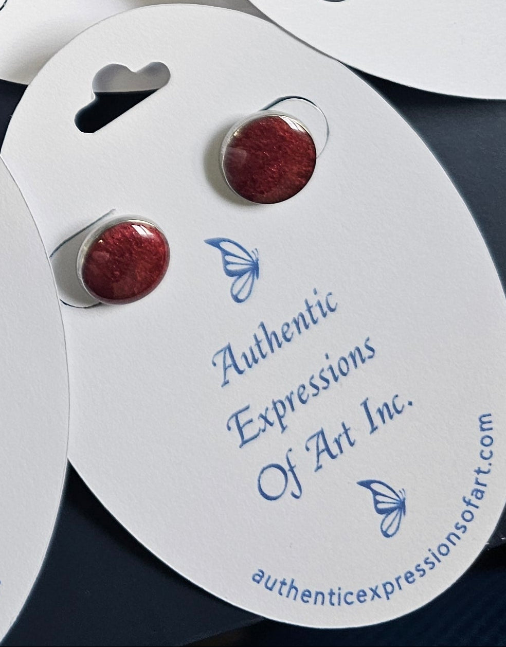 Earring and Necklace Set - Dark Scarlet