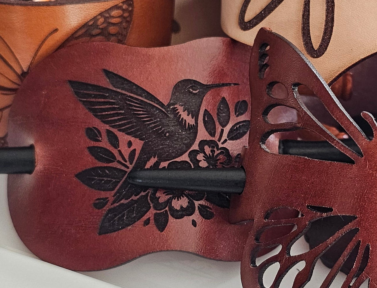 Leather Hair Barrettes