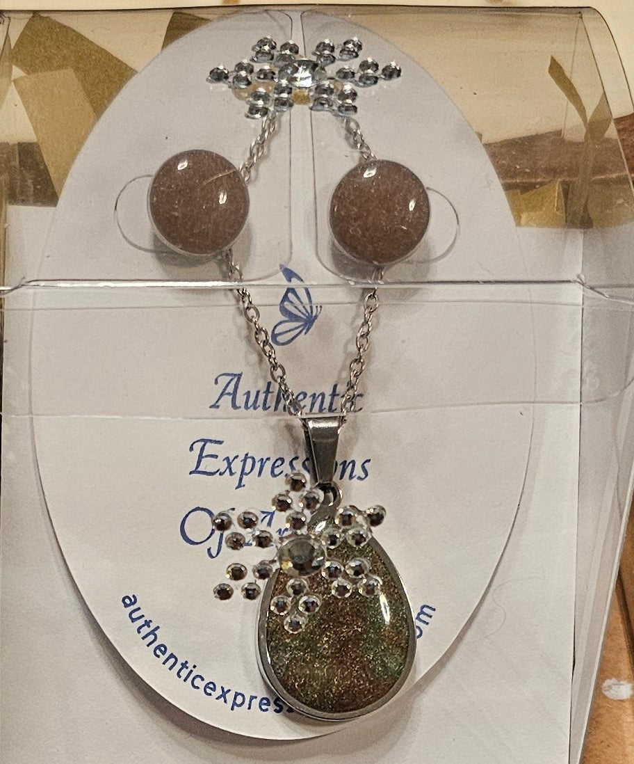 Earring and Necklace Set - Earth Tones