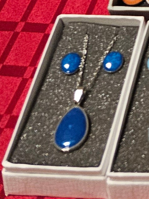 Earring and Necklace Set  - Royal Blue