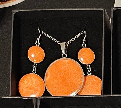 Earring and Necklace Set - Papaya