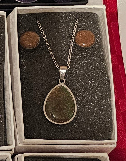 Earring and Necklace Set - Earth Tones