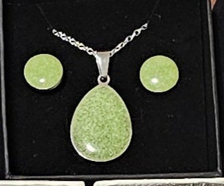 Earring and Necklace Set - Pistachio